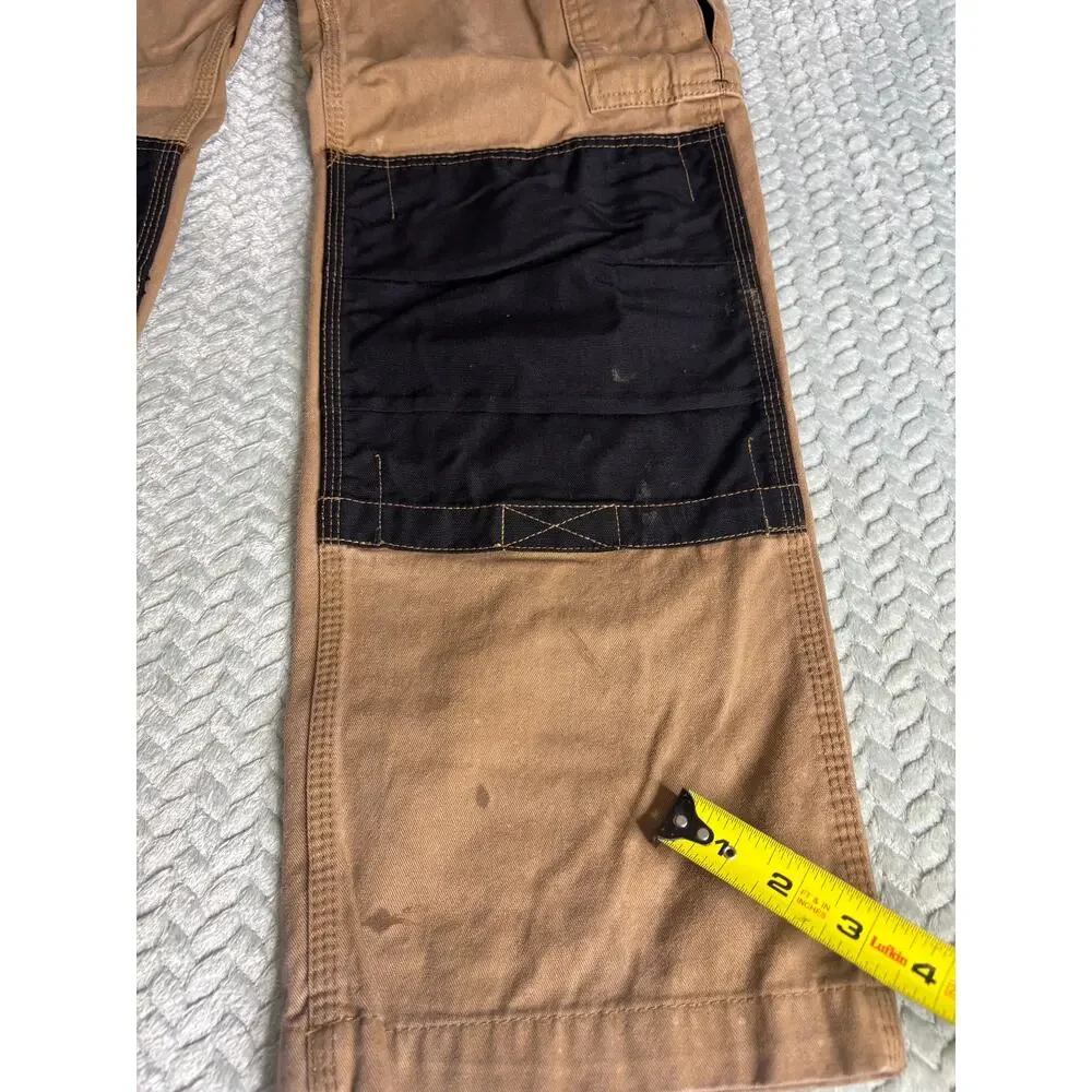 Dickies Double Knee Carpenter Work Pants Brown Black 32 Y2K Distressed